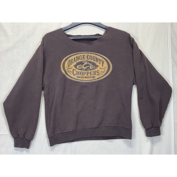 Orange County Choppers Brown Crewneck Sweatshirt Women’s M Vintage Moto - Picture 10 of 15